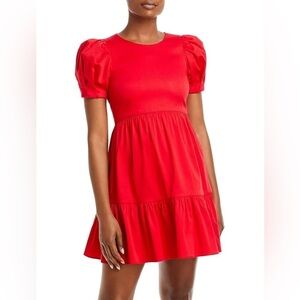 Alice+Olivia Tiered Mini Dress in Bright Poppy Size 8